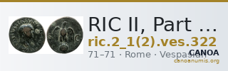 RIC II, Part 1 (second edition) Vespasian 322 — CANOA