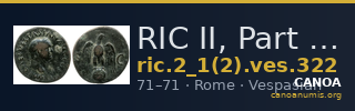 RIC II, Part 1 (second edition) Vespasian 322 — CANOA