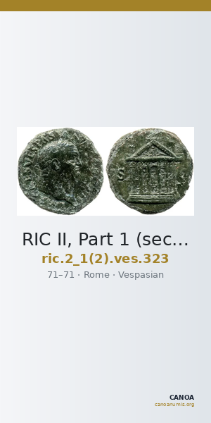 RIC II, Part 1 (second edition) Vespasian 323 — CANOA