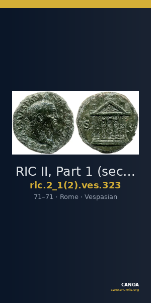 RIC II, Part 1 (second edition) Vespasian 323 — CANOA