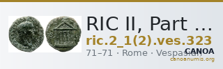 RIC II, Part 1 (second edition) Vespasian 323 — CANOA