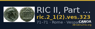 RIC II, Part 1 (second edition) Vespasian 323 — CANOA