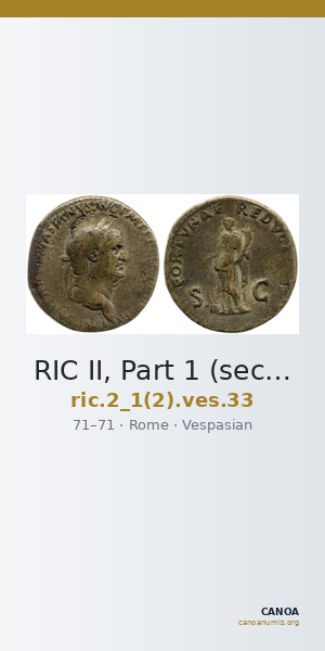 RIC II, Part 1 (second edition) Vespasian 33 — CANOA