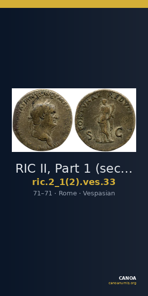 RIC II, Part 1 (second edition) Vespasian 33 — CANOA
