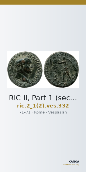 RIC II, Part 1 (second edition) Vespasian 332 — CANOA