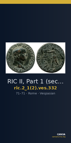 RIC II, Part 1 (second edition) Vespasian 332 — CANOA