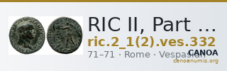 RIC II, Part 1 (second edition) Vespasian 332 — CANOA