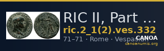 RIC II, Part 1 (second edition) Vespasian 332 — CANOA