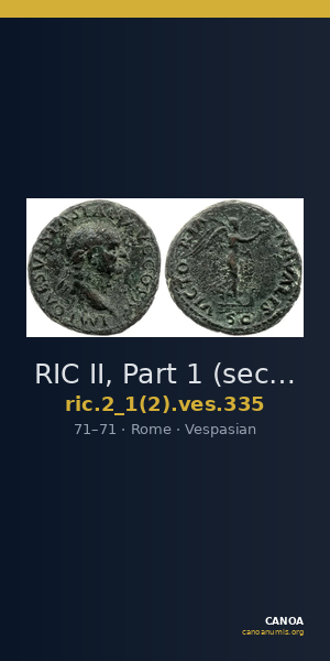 RIC II, Part 1 (second edition) Vespasian 335 — CANOA