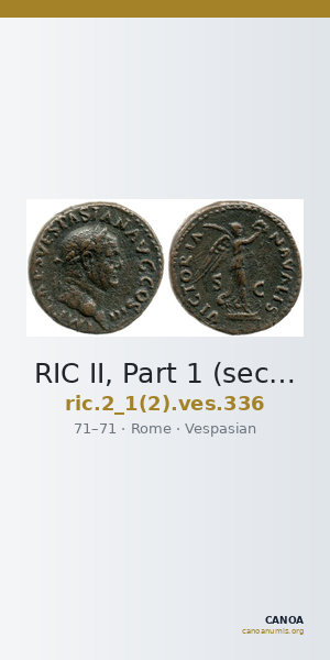 RIC II, Part 1 (second edition) Vespasian 336 — CANOA