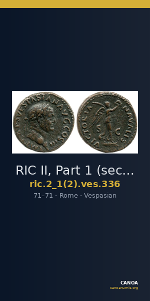 RIC II, Part 1 (second edition) Vespasian 336 — CANOA