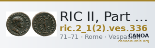 RIC II, Part 1 (second edition) Vespasian 336 — CANOA