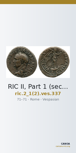 RIC II, Part 1 (second edition) Vespasian 337 — CANOA