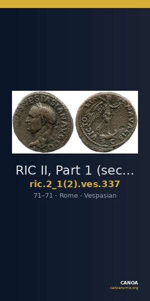 RIC II, Part 1 (second edition) Vespasian 337 — CANOA