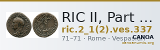 RIC II, Part 1 (second edition) Vespasian 337 — CANOA