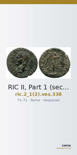 RIC II, Part 1 (second edition) Vespasian 338 — CANOA