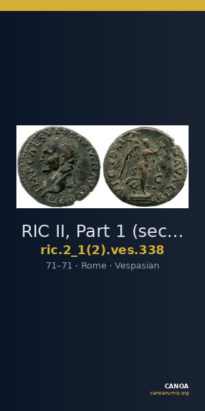 RIC II, Part 1 (second edition) Vespasian 338 — CANOA