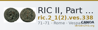 RIC II, Part 1 (second edition) Vespasian 338 — CANOA