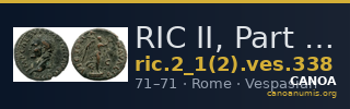 RIC II, Part 1 (second edition) Vespasian 338 — CANOA