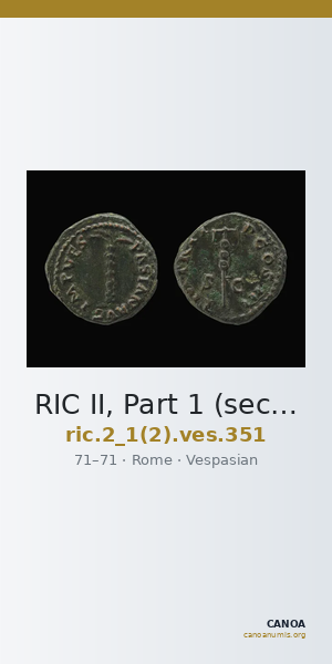 RIC II, Part 1 (second edition) Vespasian 351 — CANOA
