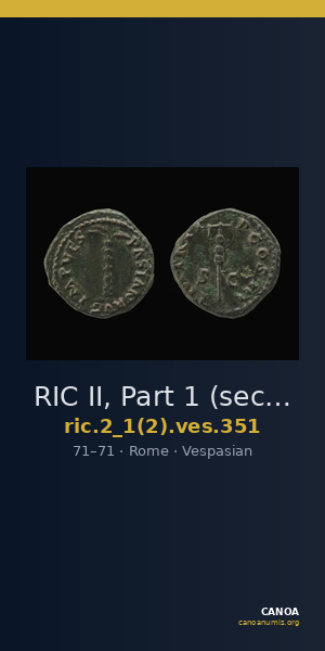 RIC II, Part 1 (second edition) Vespasian 351 — CANOA