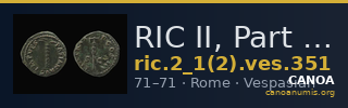 RIC II, Part 1 (second edition) Vespasian 351 — CANOA