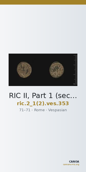 RIC II, Part 1 (second edition) Vespasian 353 — CANOA