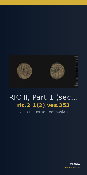 RIC II, Part 1 (second edition) Vespasian 353 — CANOA