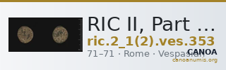RIC II, Part 1 (second edition) Vespasian 353 — CANOA