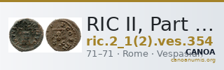 RIC II, Part 1 (second edition) Vespasian 354 — CANOA