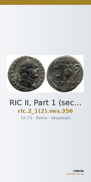 RIC II, Part 1 (second edition) Vespasian 356 — CANOA