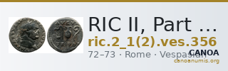 RIC II, Part 1 (second edition) Vespasian 356 — CANOA