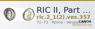 RIC II, Part 1 (second edition) Vespasian 357 — CANOA