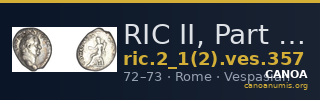 RIC II, Part 1 (second edition) Vespasian 357 — CANOA