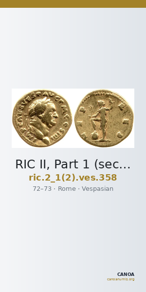 RIC II, Part 1 (second edition) Vespasian 358 — CANOA