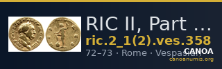 RIC II, Part 1 (second edition) Vespasian 358 — CANOA