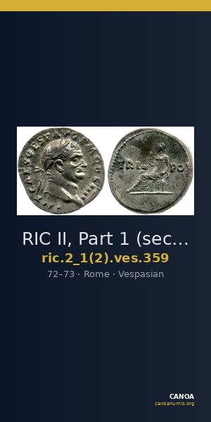 RIC II, Part 1 (second edition) Vespasian 359 — CANOA