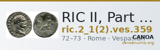 RIC II, Part 1 (second edition) Vespasian 359 — CANOA