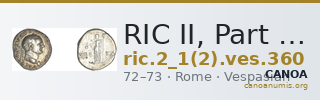 RIC II, Part 1 (second edition) Vespasian 360 — CANOA