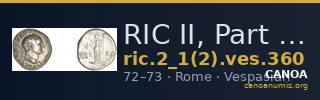 RIC II, Part 1 (second edition) Vespasian 360 — CANOA
