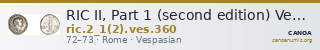 RIC II, Part 1 (second edition) Vespasian 360 — CANOA