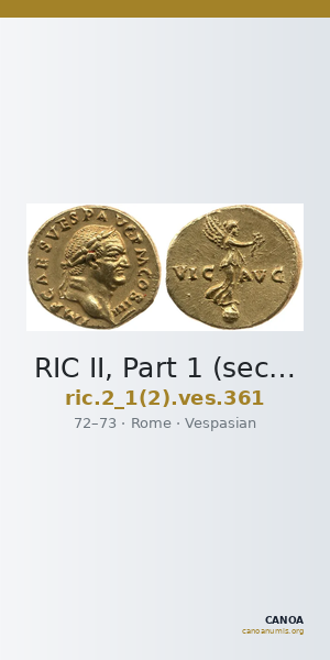 RIC II, Part 1 (second edition) Vespasian 361 — CANOA