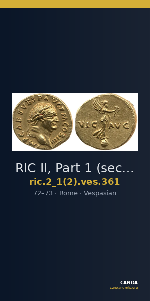 RIC II, Part 1 (second edition) Vespasian 361 — CANOA
