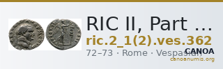 RIC II, Part 1 (second edition) Vespasian 362 — CANOA