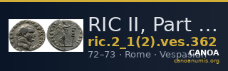 RIC II, Part 1 (second edition) Vespasian 362 — CANOA