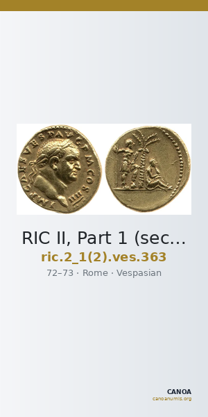 RIC II, Part 1 (second edition) Vespasian 363 — CANOA