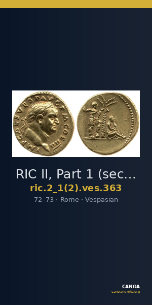 RIC II, Part 1 (second edition) Vespasian 363 — CANOA