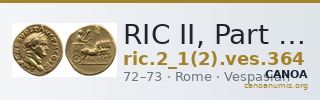 RIC II, Part 1 (second edition) Vespasian 364 — CANOA