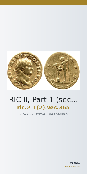 RIC II, Part 1 (second edition) Vespasian 365 — CANOA