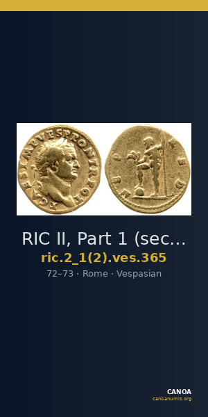 RIC II, Part 1 (second edition) Vespasian 365 — CANOA